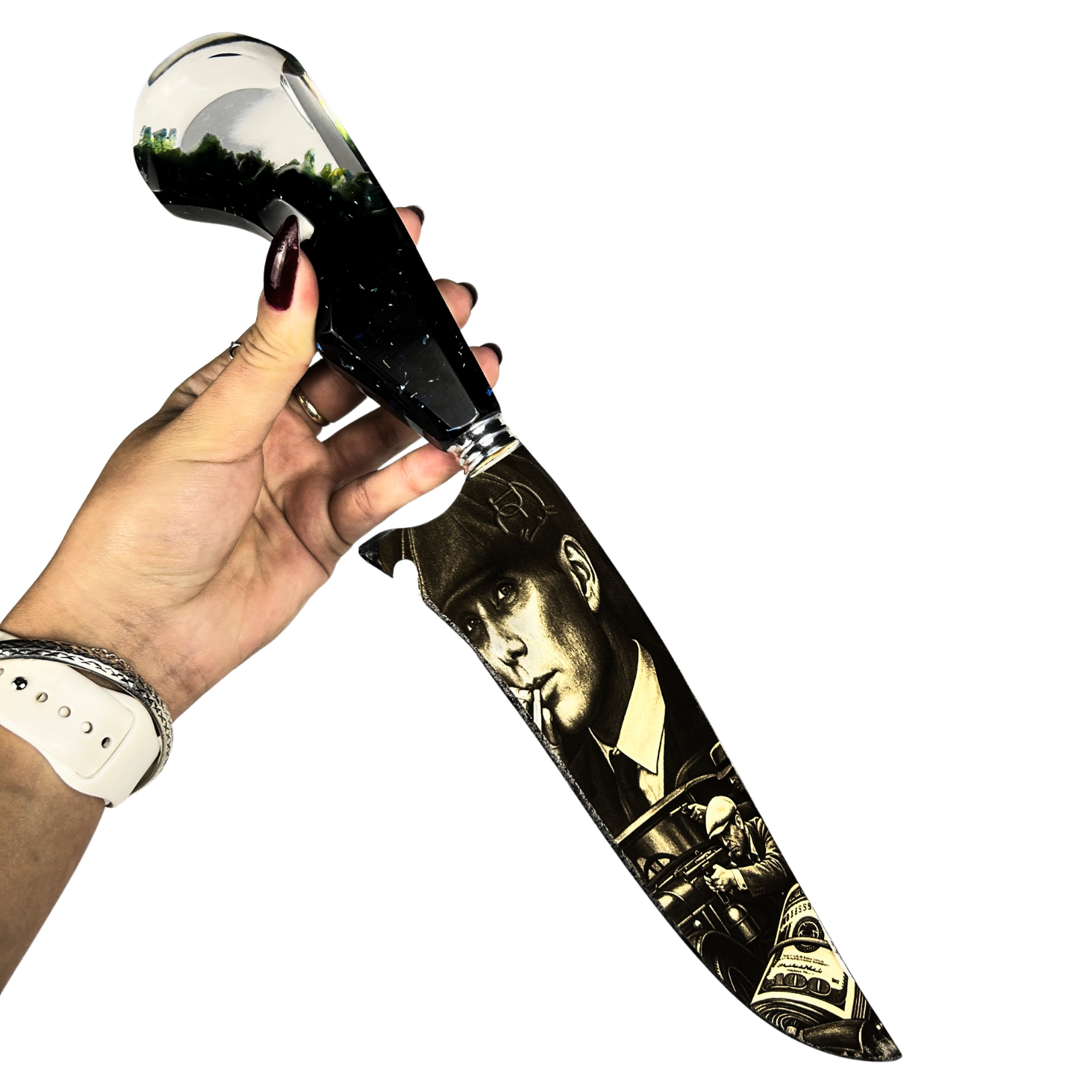 Kit Presente Peaky Blinders - Faca 8" Artesanal + Copo Térmico 475ml | Doma Crioula Cutelaria Artesanal