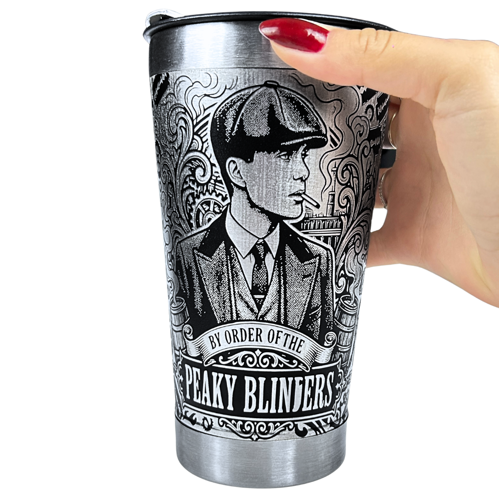 Kit Presente Peaky Blinders - Faca 8" Artesanal + Copo Térmico 475ml | Doma Crioula Cutelaria Artesanal