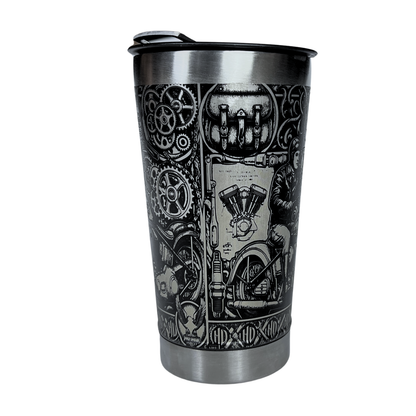 Copo Térmico Harley Davidson - Gravação a Laser 360° - 475ML | Doma Crioula Cutelaria Artesanal