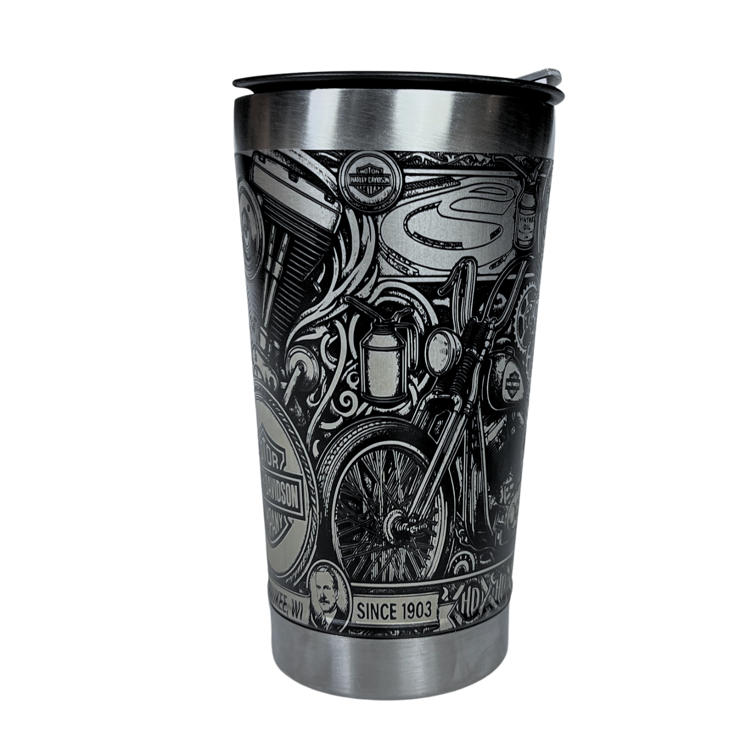 Copo Térmico Harley Davidson - Gravação a Laser 360° - 475ML | Doma Crioula Cutelaria Artesanal