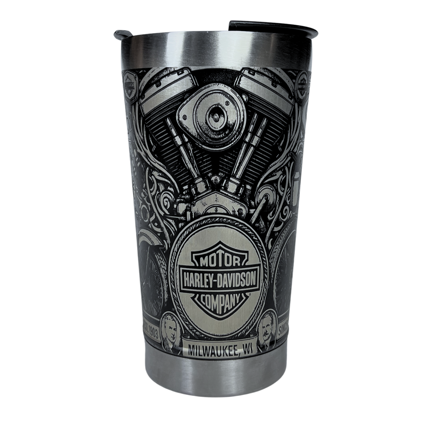 Copo Térmico Harley Davidson - Gravação a Laser 360° - 475ML | Doma Crioula Cutelaria Artesanal