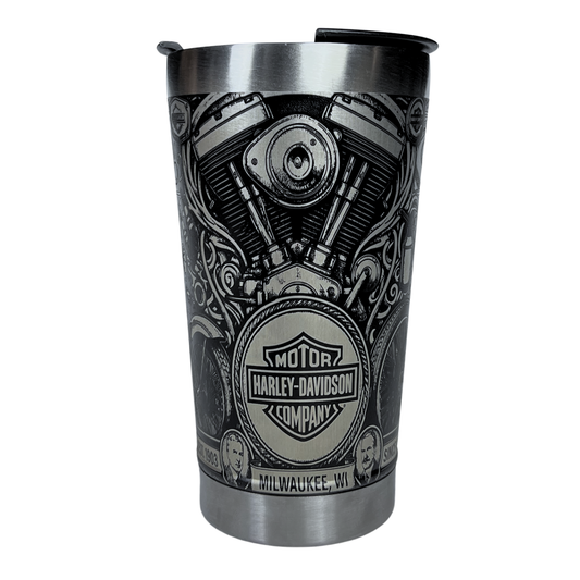 Copo Térmico Harley Davidson - Gravação a Laser 360° - 475ML | Doma Crioula Cutelaria Artesanal