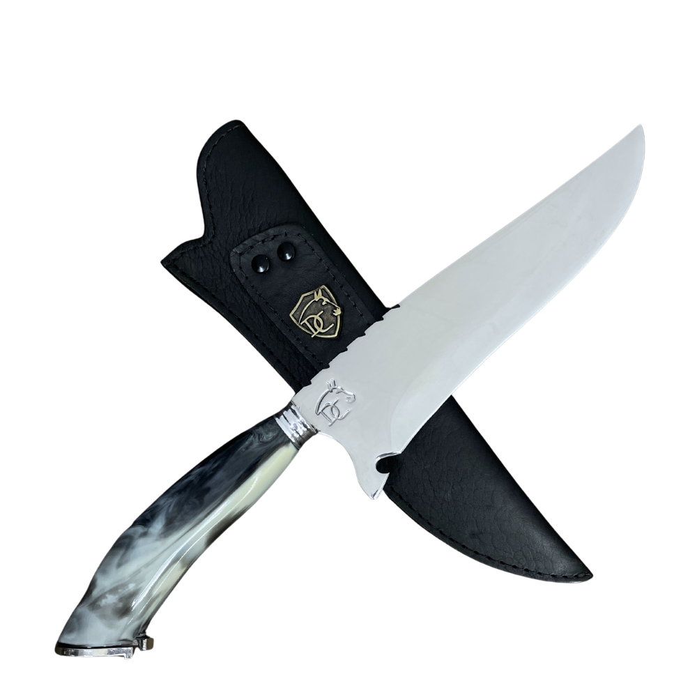 Faca de Patinha 8" Aço Inox 3mm - Cabo Resina e Ferradura