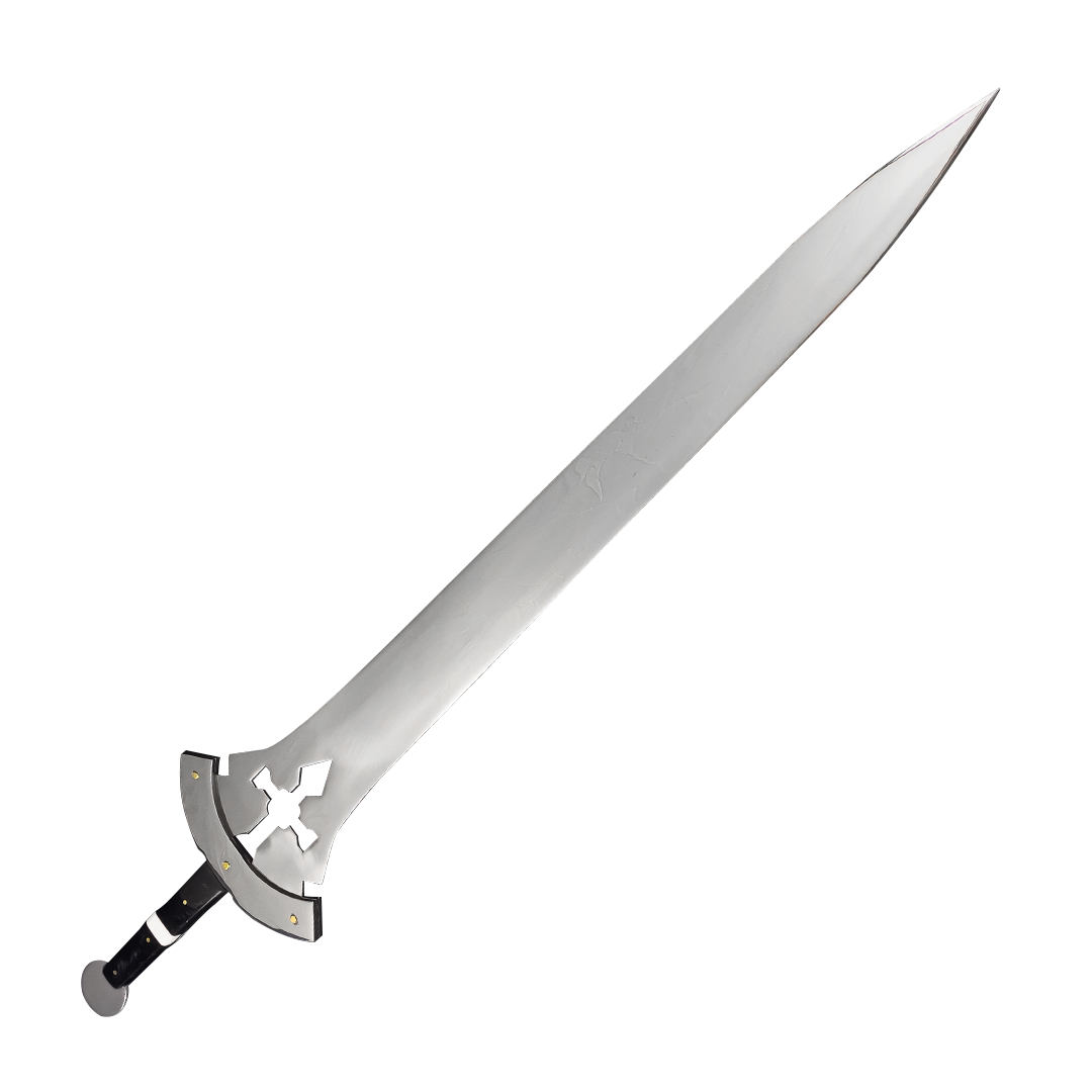 Espada Medieval - Cabo Preto e Branco Resinado