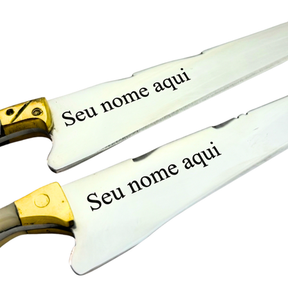 Faca Fileteira Aço Inox 420C 7 Polegadas - Cabo Full Tang Osso Bovino | Doma Crioula Cutelaria Artesanal
