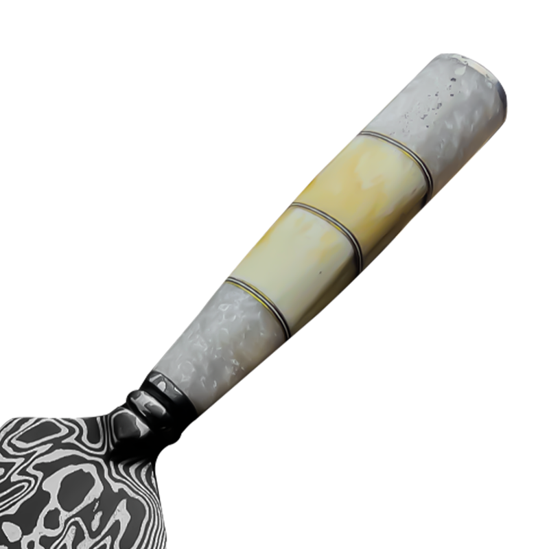 Damasco Kunai - Cabo em Osso Bovino e Resina - 11 Polegadas