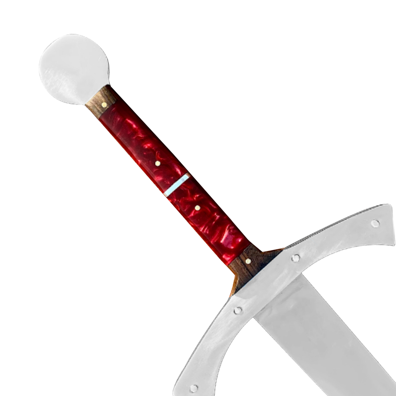 Espada Medieval - Cabo Resinado Vermelho - 25 Polegadas - Inox