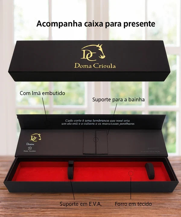 Caixa para presente Doma Crioula que acompanha o produto