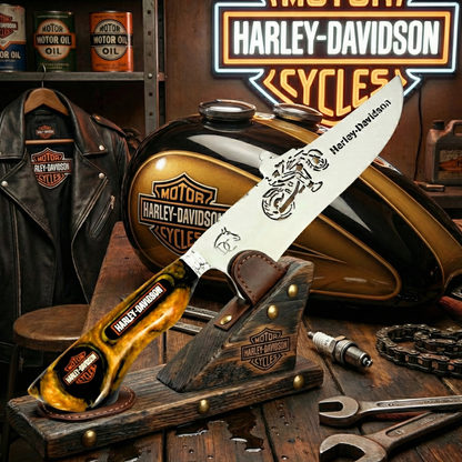 Picanheira Harley-Davidson 8 Polegadas - Cabo Resina Personalizado | Doma Crioula Cutelaria Artesanal
