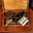 Canivete Artesanal Caçador - Cabo Resinado Amarelo com Branco - Forja Bruta