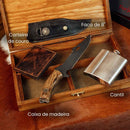 Canivete Artesanal Caçador - Cabo Resinado Amarelo com Branco - Forja Bruta