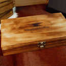 Canivete Artesanal Caçador - Cabo Resinado Amarelo com Branco - Forja Bruta