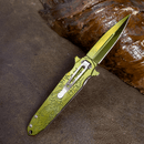 Canivete de Dois Gumes - Dourado Gravura Medieval - Forja Bruta