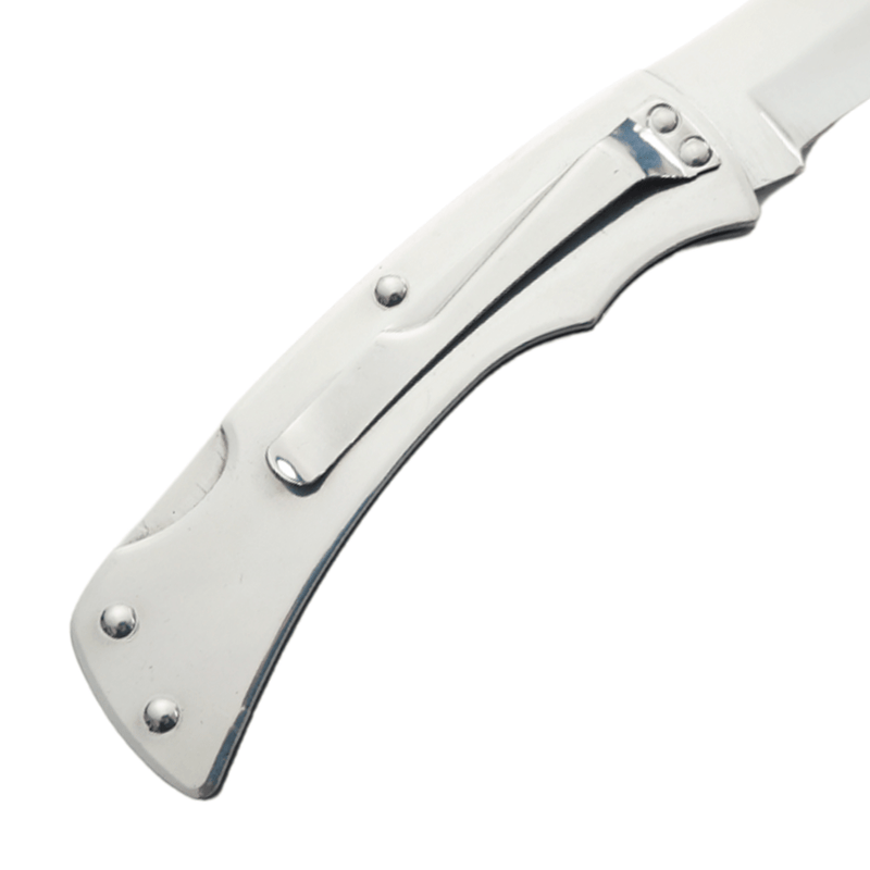 Canivete Prateado de Bolso - 18,5 cm de Comprimento - Forja Bruta