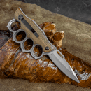 Canivete Soco Inglês - Cabo Madeira Natural - Forja Bruta