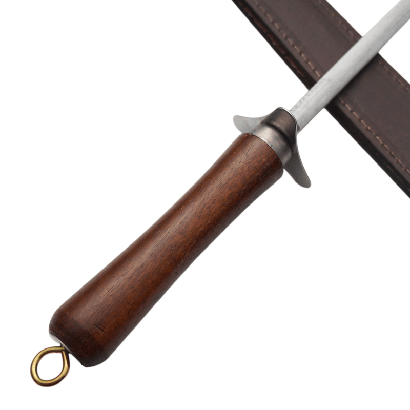 Chaira Artesanal - Cabo Madeira, Aço Inox 10 Polegadas - Forja Bruta