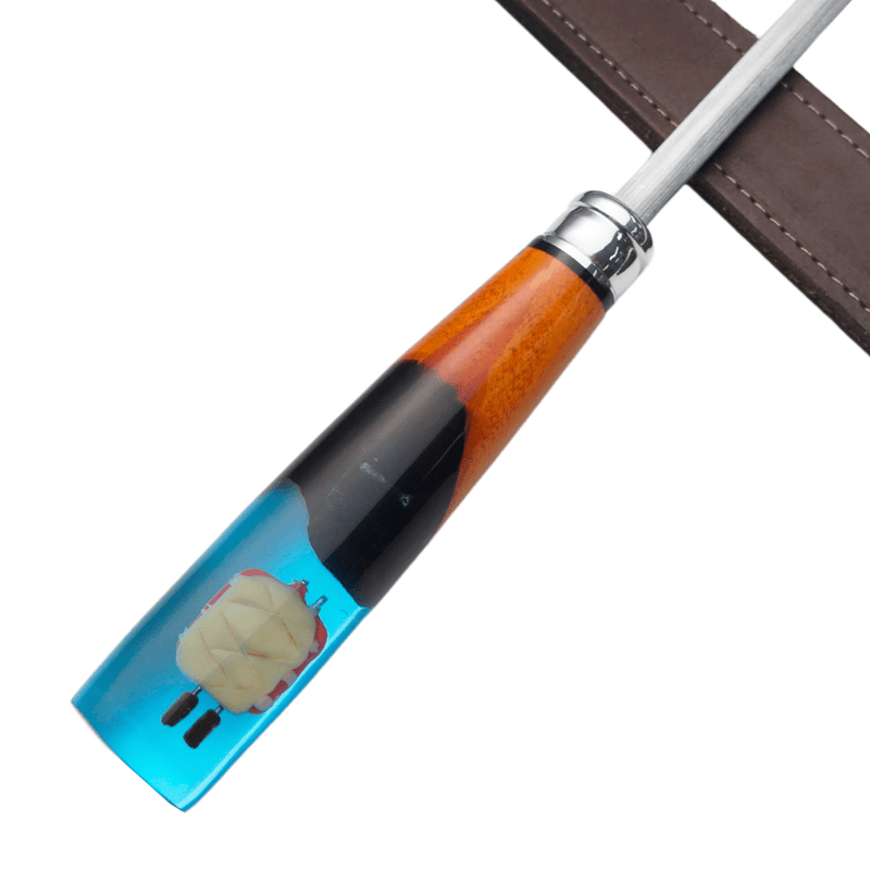 Chaira, Cabos Variados em resina, Aço Inox - 38cm - Forja Bruta