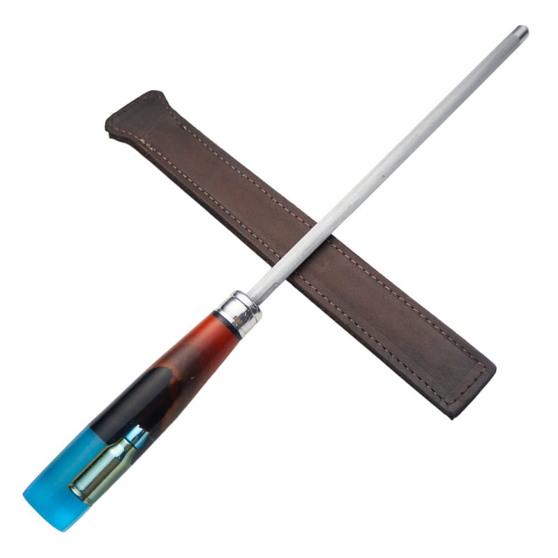 Chaira, Cabos Variados em resina, Aço Inox - 38cm - Forja Bruta