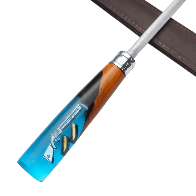 Chaira, Cabos Variados em resina, Aço Inox - 38cm - Forja Bruta