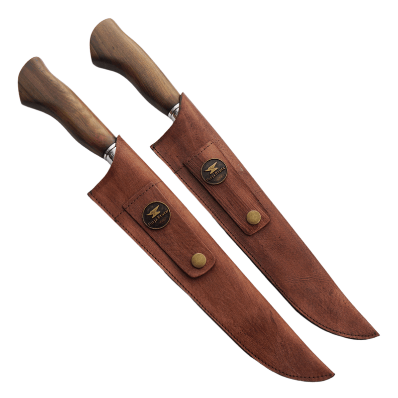 Combo Facas Artesanais 10", Modelo Pai Te Amo, Aço Inox - Forja Bruta