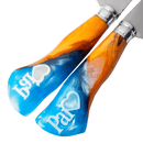 Combo Facas Artesanais 10", Modelo Pai Te Amo, Aço Inox - Cabo madeirado com azul - Forja Bruta