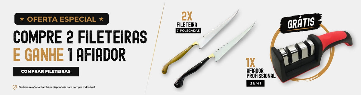 Oferta especial de facas fileteiras artesanais