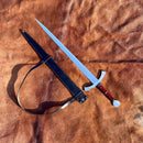 Espada Medieval - Cabo Resinado Vermelho - 25 Polegadas - Inox - Forja Bruta