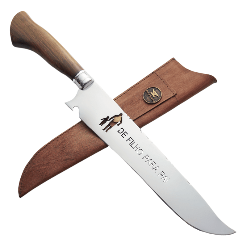 Faca Artesanal 10", Modelo De Filho Para Pai, Aço Inox - Forja Bruta