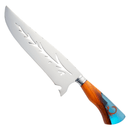 Faca Artesanal 10", Modelo Folha Escorpião, Aço Inox - Forja Bruta