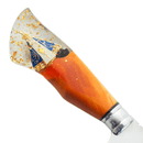 Faca Artesanal 10", Modelo Nossa Senhora Gold - Lâmina Larga - Aço Inox - Forja Bruta