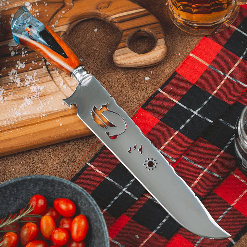 Faca Artesanal 10", Modelo Pescador, Aço Inox - Forja Bruta