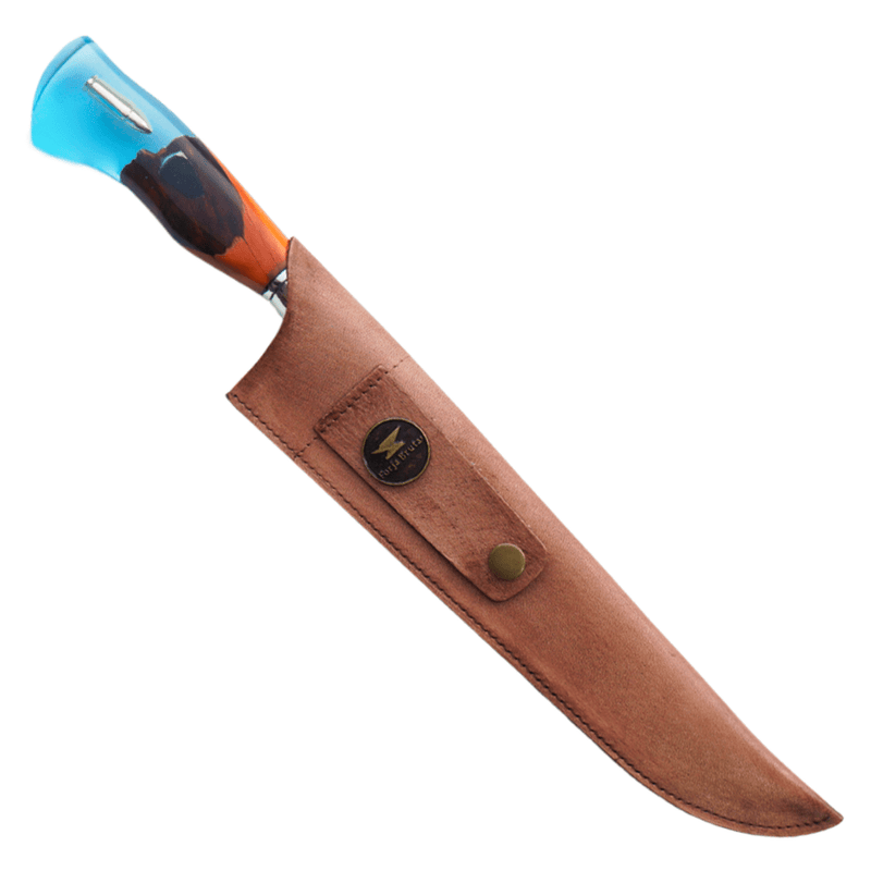 Faca Artesanal 10", Modelo Tiro ao Alvo, Aço Inox - Forja Bruta