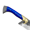 Faca Forjada Modelo Águia - Cabo Azul Premium - Forja Bruta