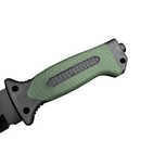 Faca Tática cabo verde musgo com quebra gelo + Bainha com bússola, pederneira e apito - Forja Bruta