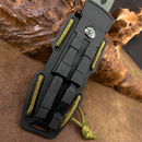 Faca Tática cabo verde musgo com quebra gelo + Bainha com bússola, pederneira e apito - Forja Bruta