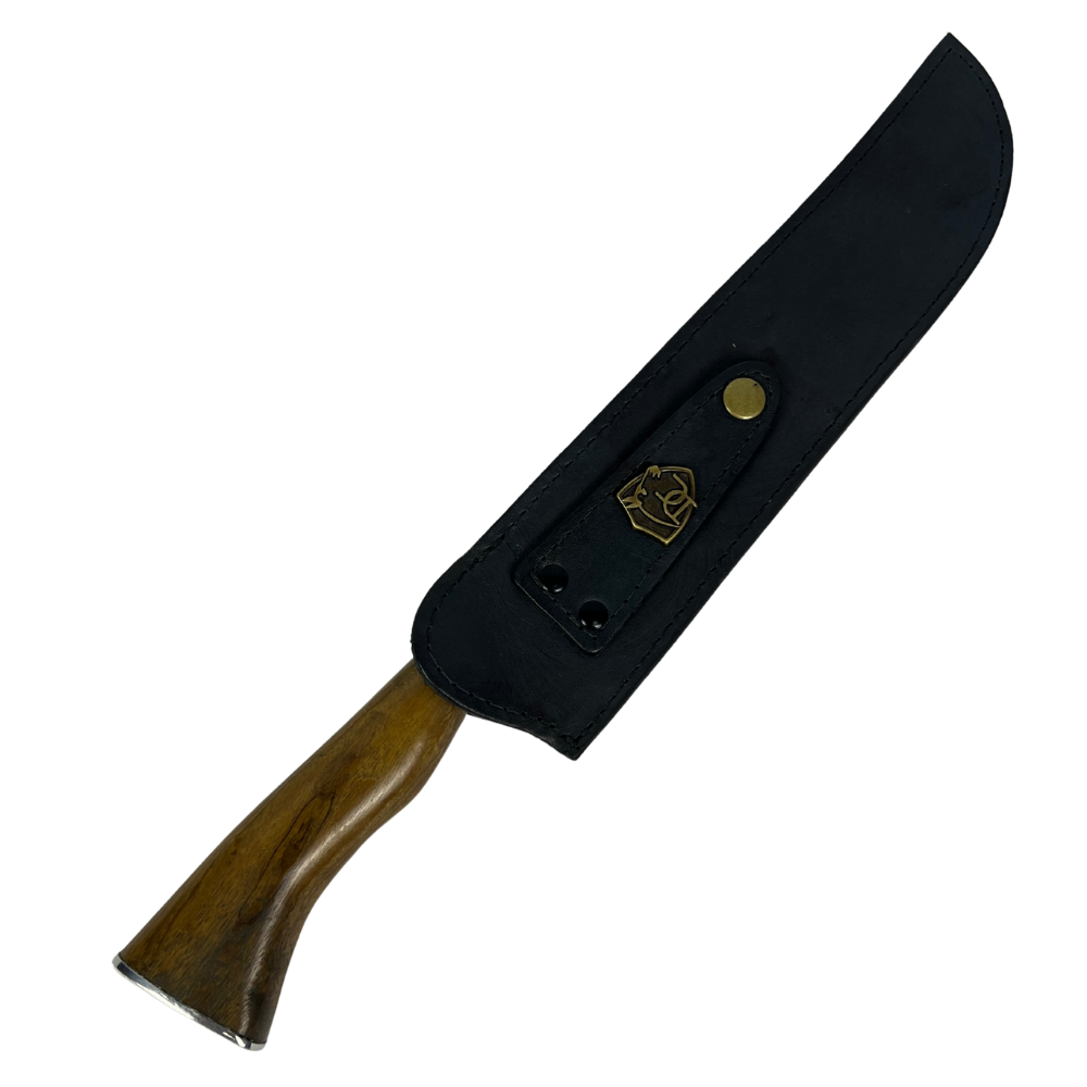 Faca de Churrasco Slim Lisa 10" - Cabo de Madeira - Personalização Laser Grátis | Doma Crioula Cutelaria Artesanal