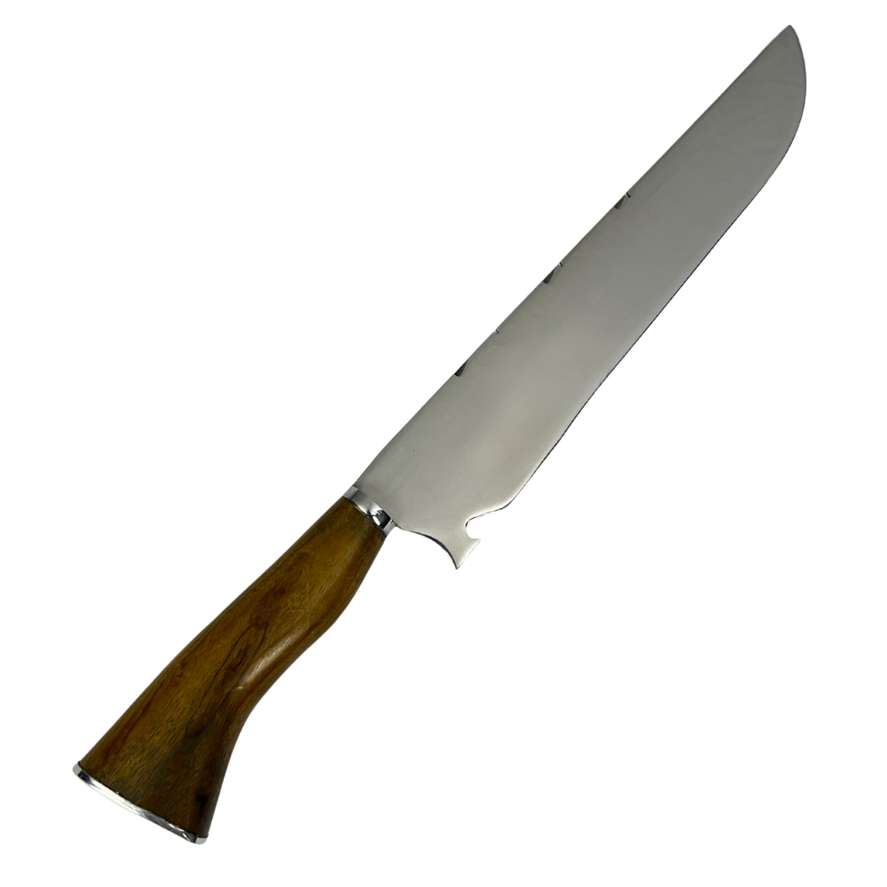 Faca de Churrasco Slim Lisa 10" - Cabo de Madeira - Personalização Laser Grátis | Doma Crioula Cutelaria Artesanal