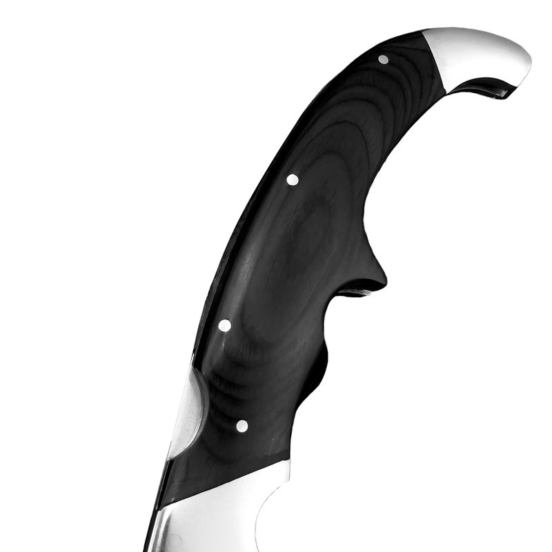 Facão Canivete - Cabo Preto Madeirado - 12 Polegadas - Forja Bruta