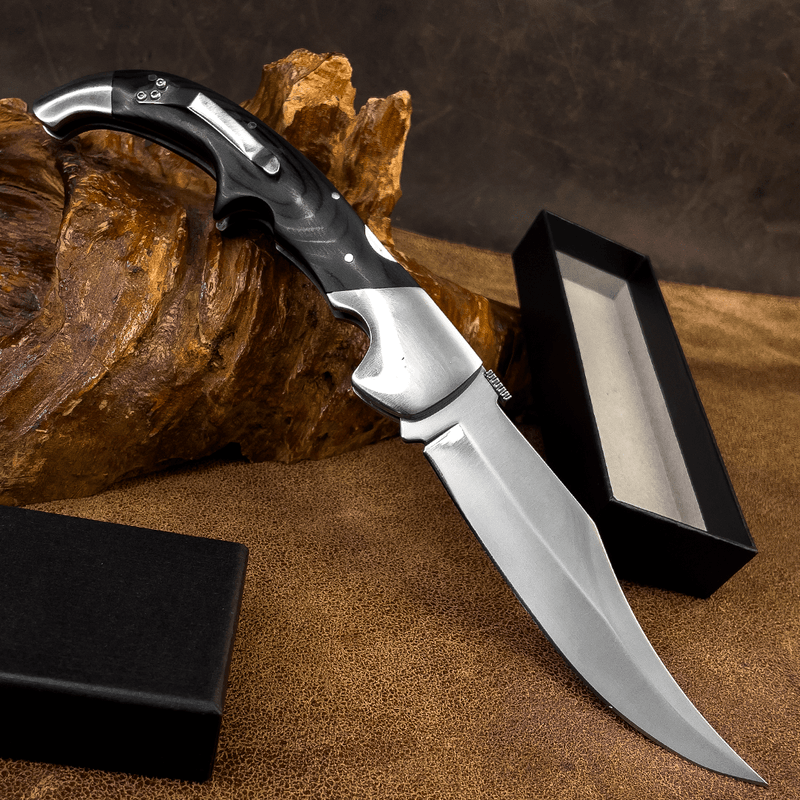 Facão Canivete - Cabo Preto Madeirado - 12 Polegadas - Forja Bruta