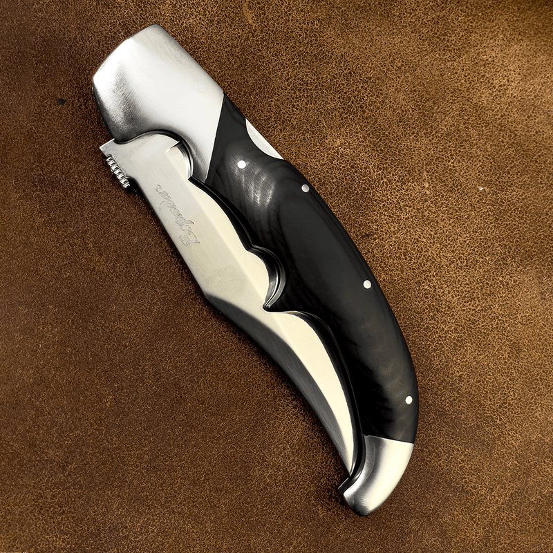 Facão Canivete - Cabo Preto Madeirado - 12 Polegadas - Forja Bruta