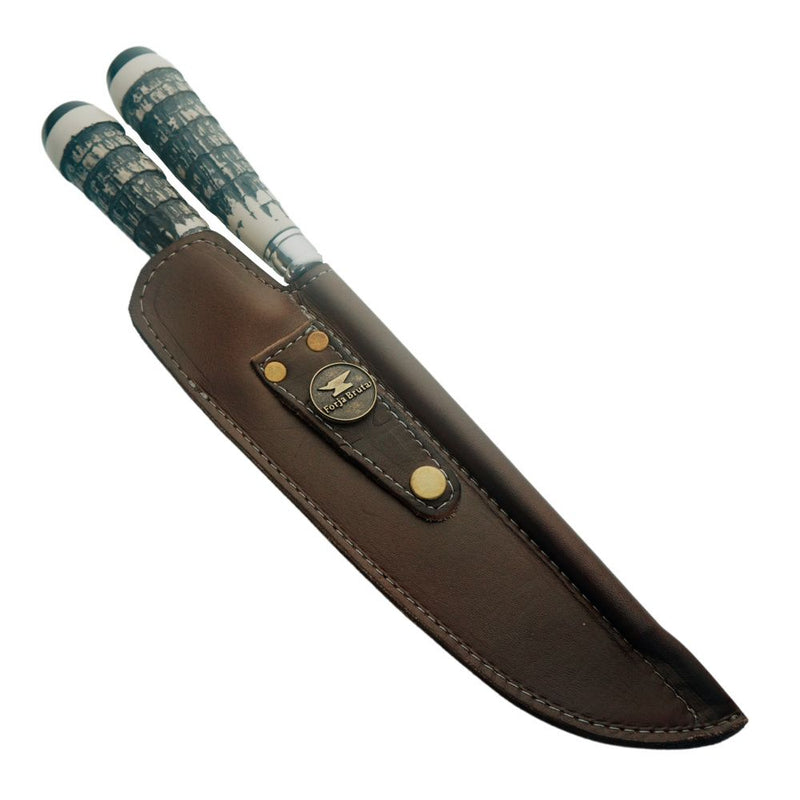 Kit Churrasco, Faca e Chaira Rabo De Tatu - Forja Bruta