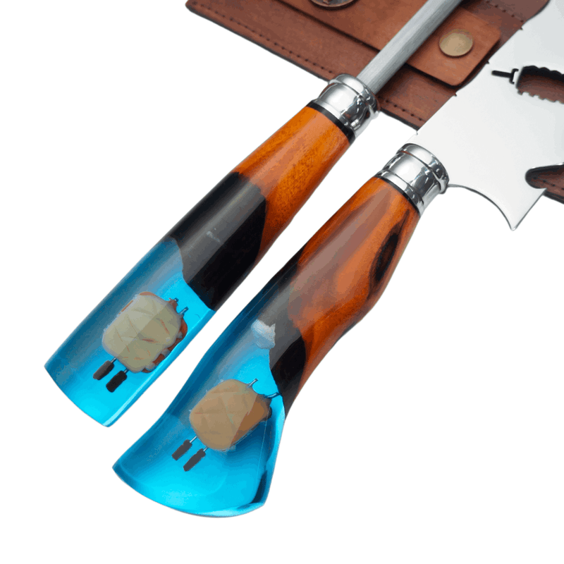 Kit Churrasco Faca e Chaira - Vários cabos - Forja Bruta