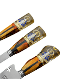 Kit Churrasco Nossa Senhora - Faca + Garfo + Chaira Artesanal - Forja Bruta