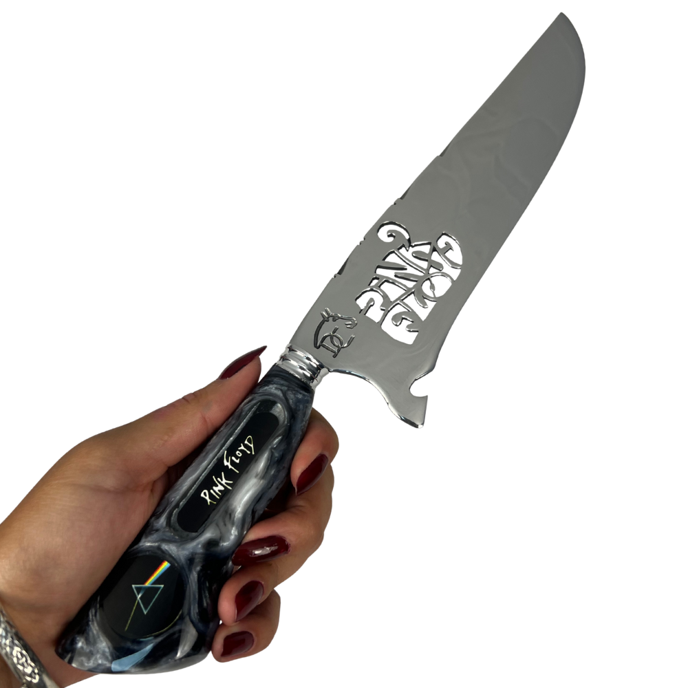 Kit Pink Floyd - Faca 8" + Copo Térmico - Gravação a Laser 360° | Doma Crioula Cutelaria Artesanal
