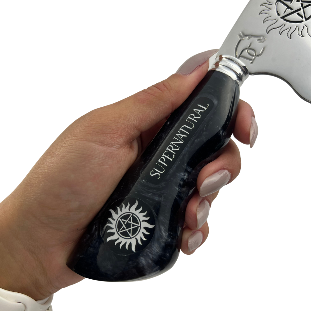 Kit Presente Supernatural - Faca 8" Artesanal + Copo Térmico 475ml | Doma Crioula Cutelaria Artesanal