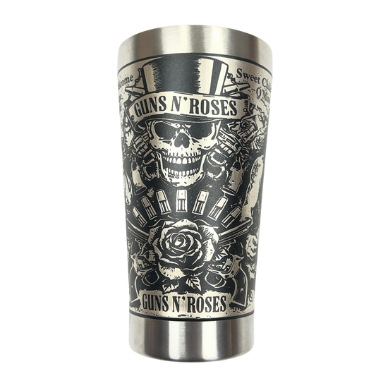 Kit Guns N' Roses - Faca 8" + Copo Térmico - Gravação a Laser 360° | Doma Crioula Cutelaria Artesanal