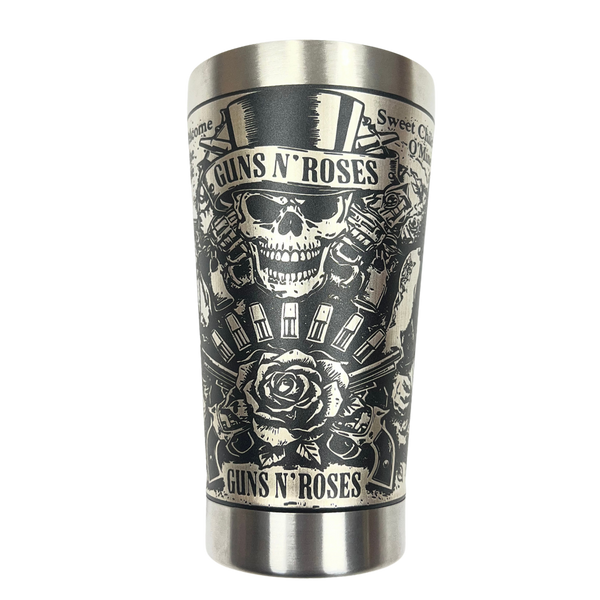 Kit Guns N' Roses - Faca 8" + Copo Térmico - Gravação a Laser 360° | Doma Crioula Cutelaria Artesanal